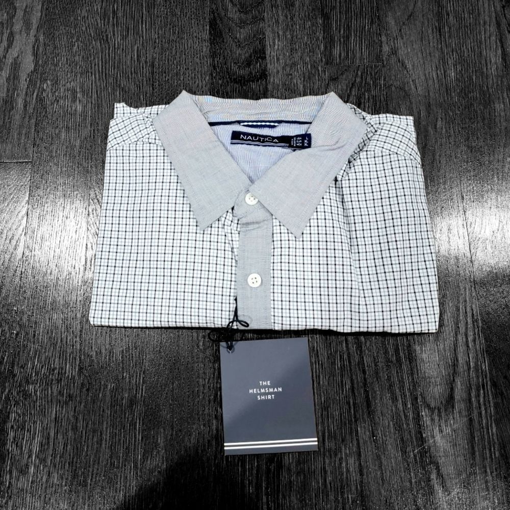 New Gray Men's Size Plaid-Print Button Down Shirt - Picture 2 of 5